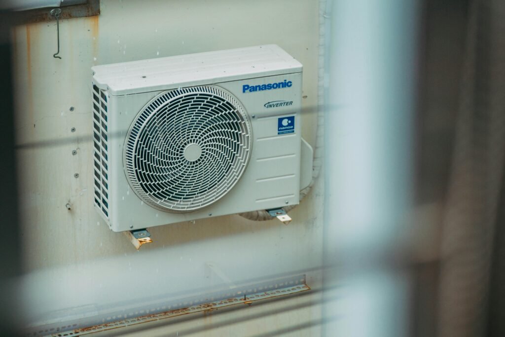 View of the Air Conditioning Unit Outside the Building